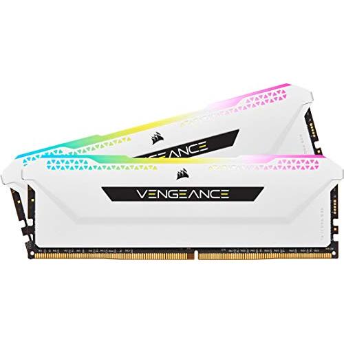 CORSAIR VENGEANCE RGB PRO SL DDR4 Memory 16GB (8GB x 2) Up to 3200MHz Compatible with Intel XMP CL16 for Desktop PC Whit