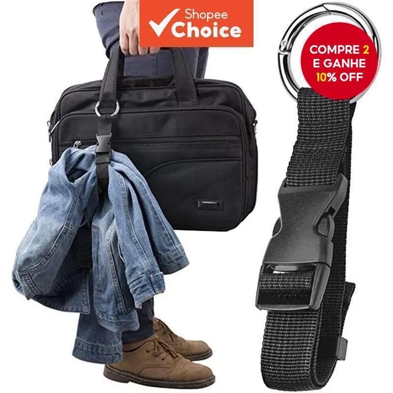 Nova Bolsa de Viagem Portátil Preta em Nylon com Gancho Externo e Fivela de Liga de Zinco para Mochileiros.