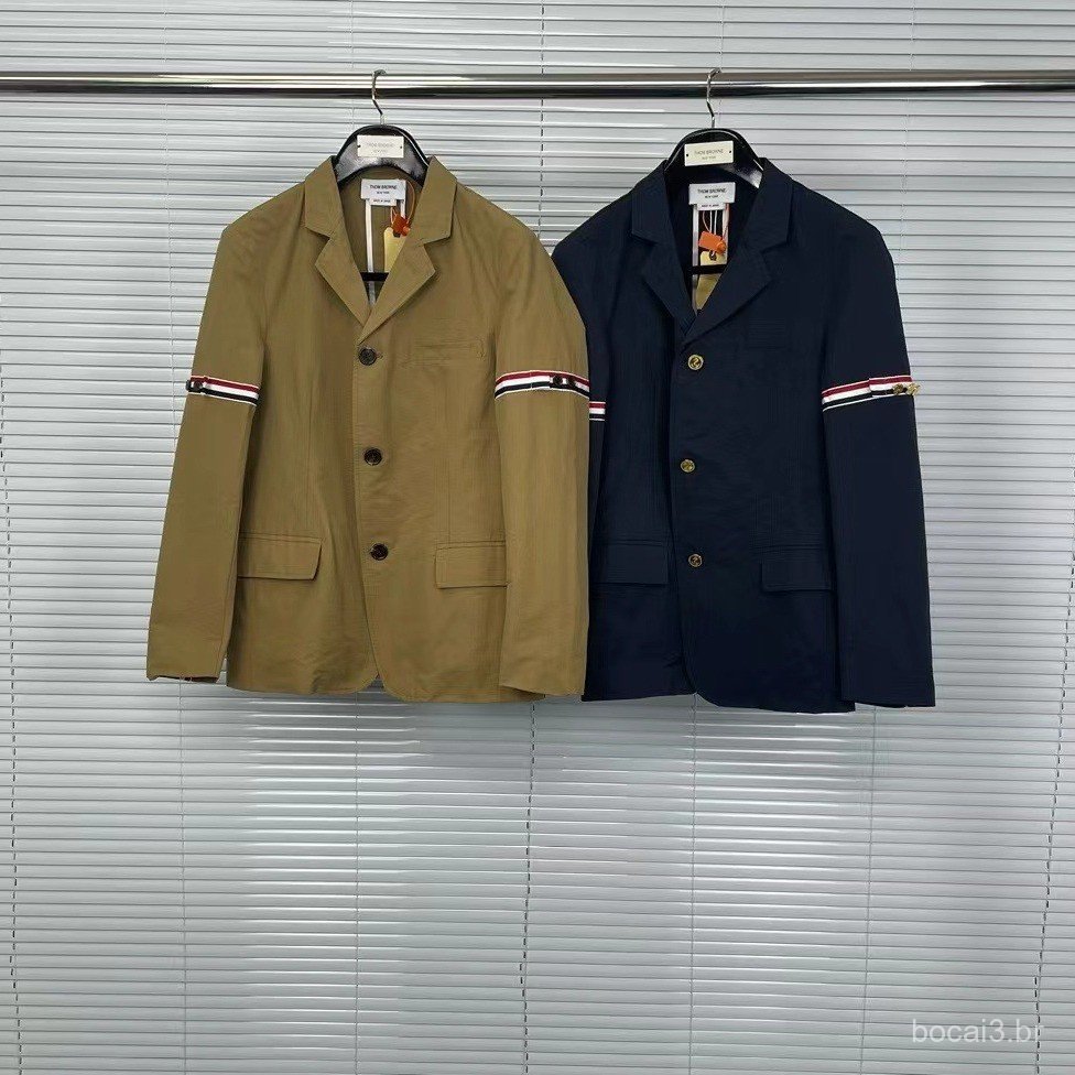 JT50 New style blazer with red, white, and blue stripes on the sleeves, casual jacket, cotton suit
