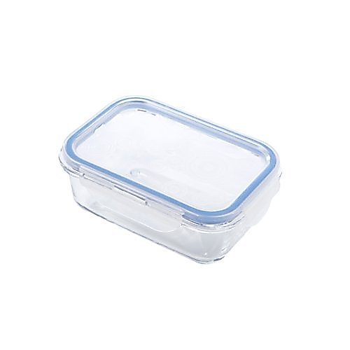 Pote hermético borossilicato retangular tampa Stripes Lehavi 640ml transparente 01 unidade