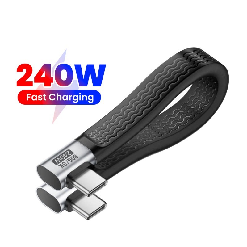 Cabo Curto USB4 80Gbps Transferência De Dados 240W PD Carregamento Rápido USB-C Para 8K 60Hz