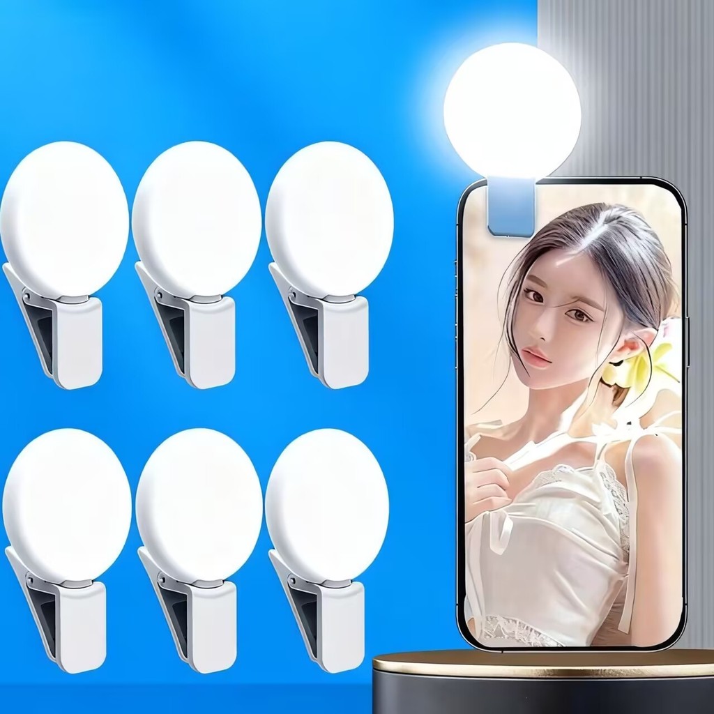 Anel Selfie Luz De Preenchimento Recarregável Bonito LED Ao Vivo Tirar Foto Flash Luzes Para Câmera Telefone