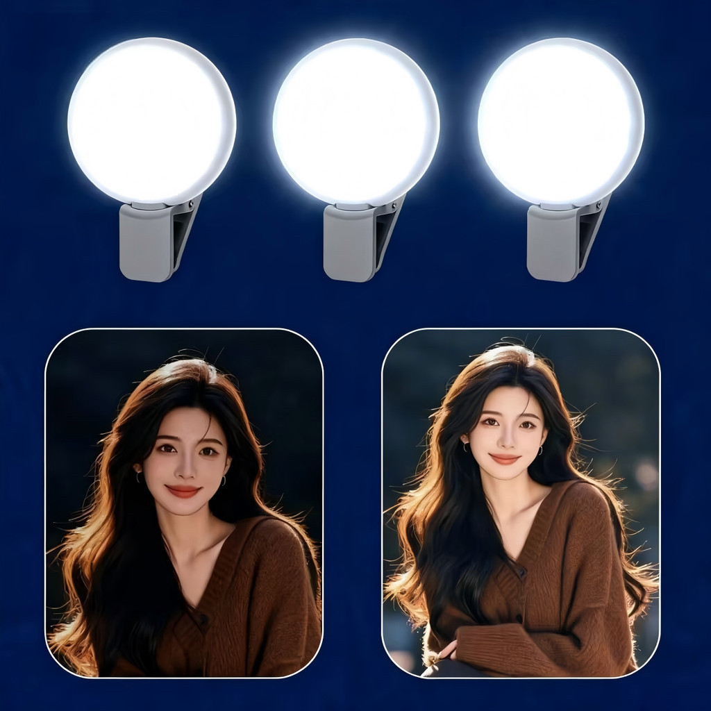 Anel Selfie Luz De Preenchimento Recarregável Bonito LED Ao Vivo Tirar Foto Flash Luzes Para Câmera Telefone
