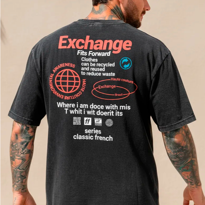Camiseta EFF French | Algodão | Tingida | Estonada | Masculina | T-Shirt | Longline | Unissex | Oversize | Camisa