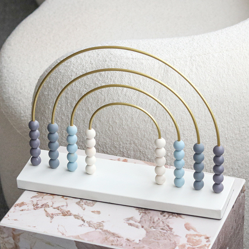 Modern minimalist creative arch-shaped ball bead ornament for living room, children's model room, office, and TV cabinet