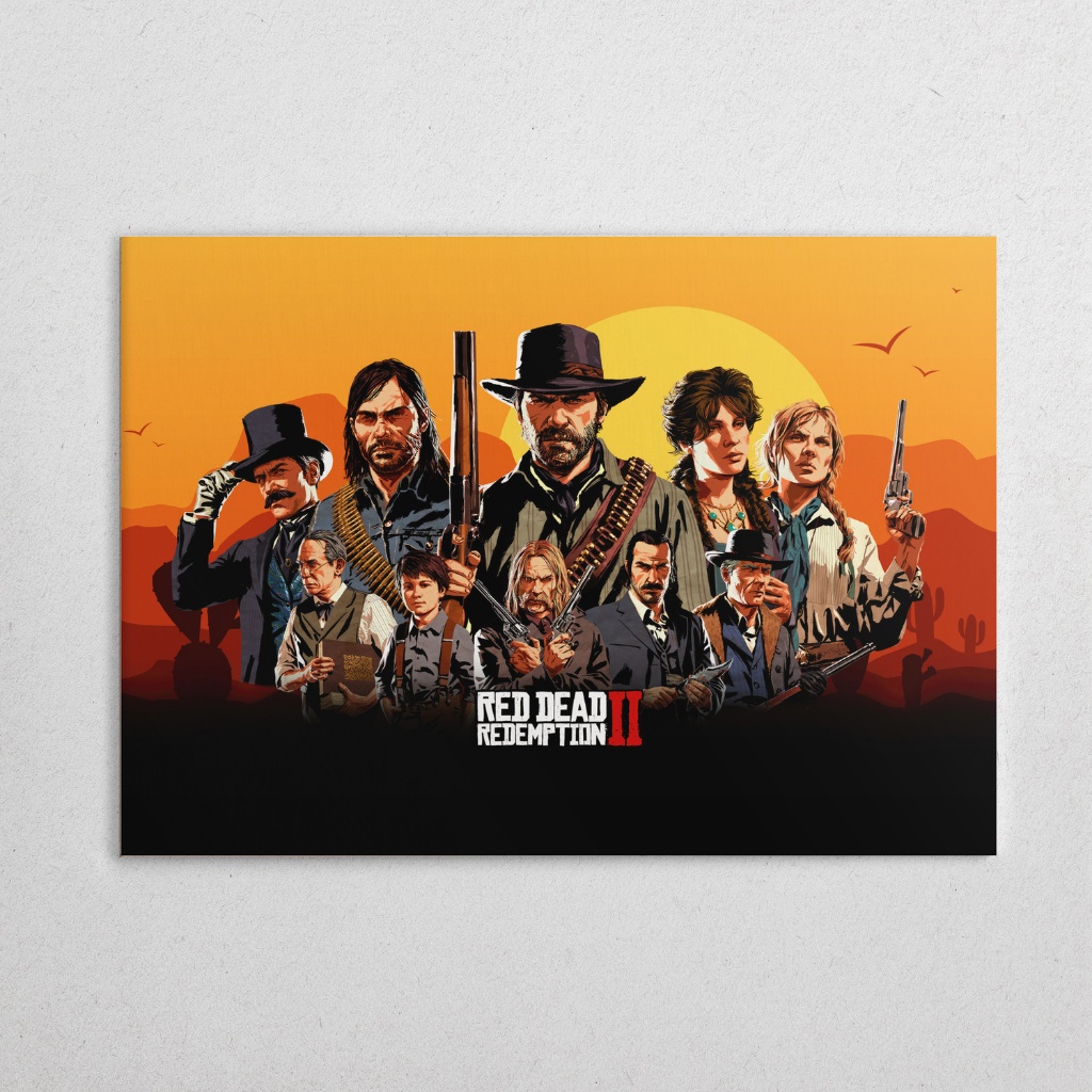 Placa Decorativa MDF Grande Read Dead Redemption Quadro RDR2 Gamer Decoração & Parede