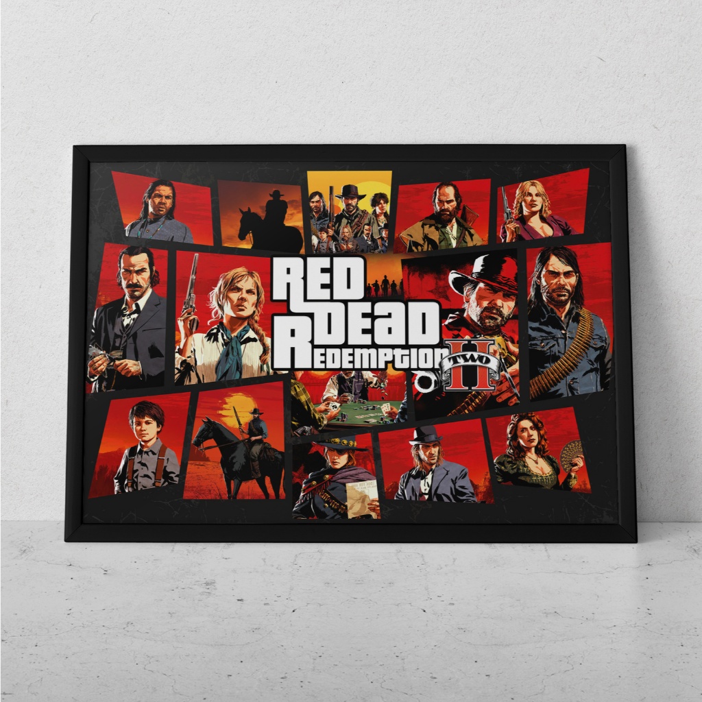Quadro Decorativo Com Moldura Grande Read Dead Redemption 2 RDR2 Decoração & Parede