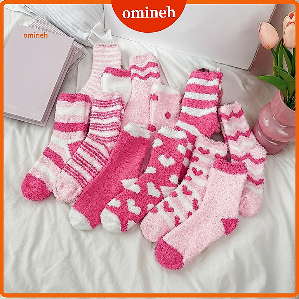 Plush Home Slippers Warm Winter House Socks 1 Pair Women’s Fuzzy Coral Fleece Slipper – Thick Cozy Sleep Perfect Val