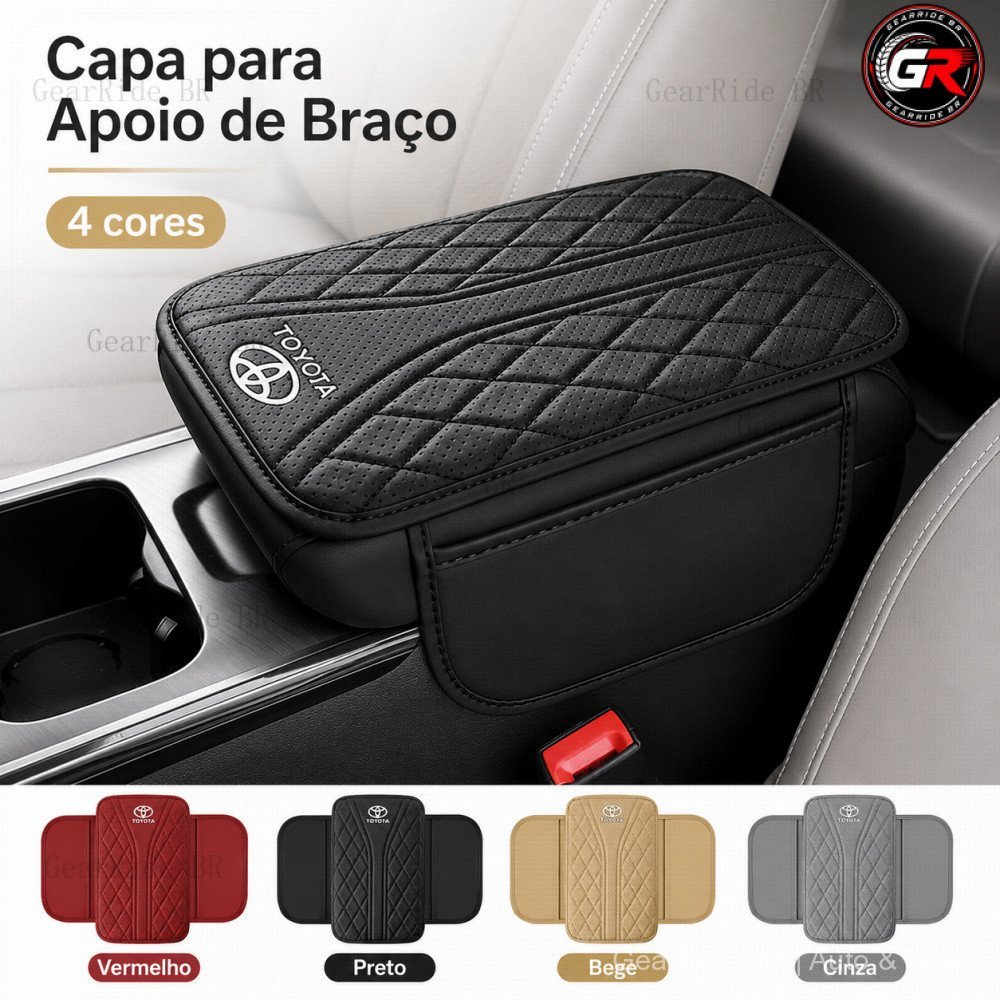 Adequado Para Toyota Camry Corolla Vios Hilux Innova Avanza Couro PU Caixa De Apoio De Braço De Carro Almofada De Com Bo