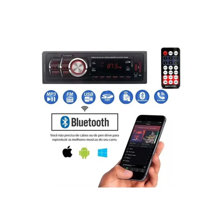 Som Automotivo Asx Com Usb, Bluetooth E Leitor De Cartão Sd