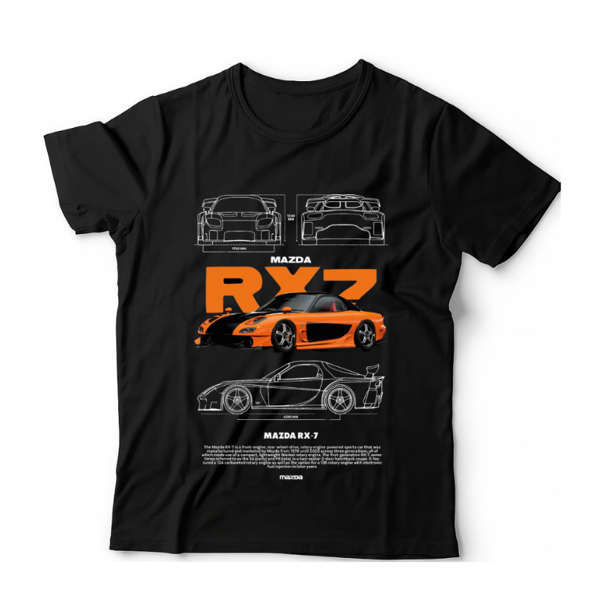 Camiseta Basica Estampada Camisa 100% Algodão Unissex - Mazda RX7