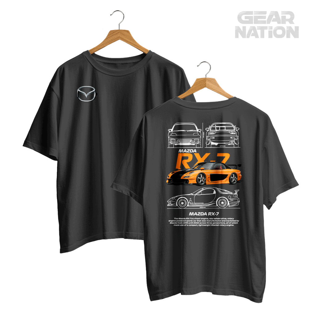 Camiseta Mazda RX-7 Velozes e Furiosos Oversized 100% Algodão Oversized Gearhead
