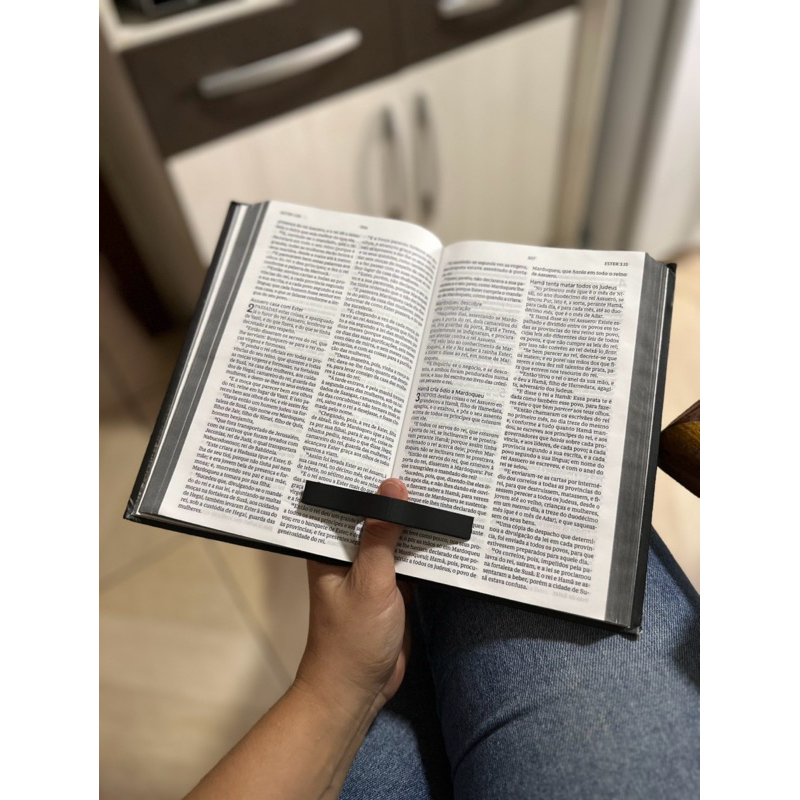 Page Holder Suporte 3D Ergonômico p/ Livros Abridor de Páginas Leitura Confortável Marcapáginas de Dedo