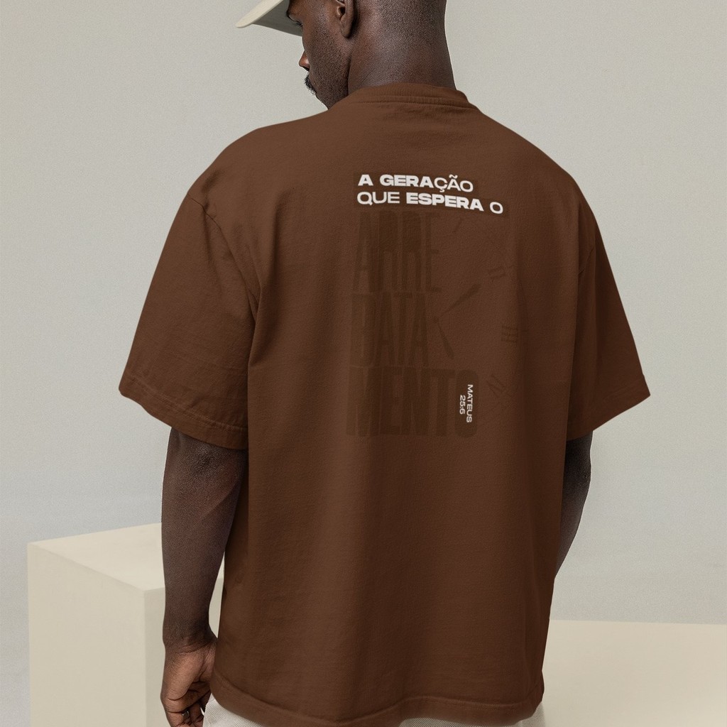 Camiseta Oversized Plus Size Cristã Católica Gola Alta Streetwear Algodão ARREBATAMENTO 301