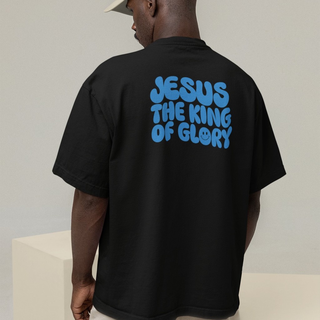 Camiseta Oversized Plus Size Cristã Católica Gola Alta Streetwear Algodão JESUS 306