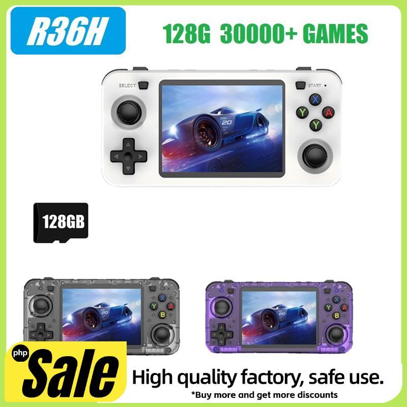 R36H Console De Jogos Retrô Portátil 128G 30000 + Linux 3.5 Polegadas Reprodutor De Vídeo De Bolso Para Presente Infanti