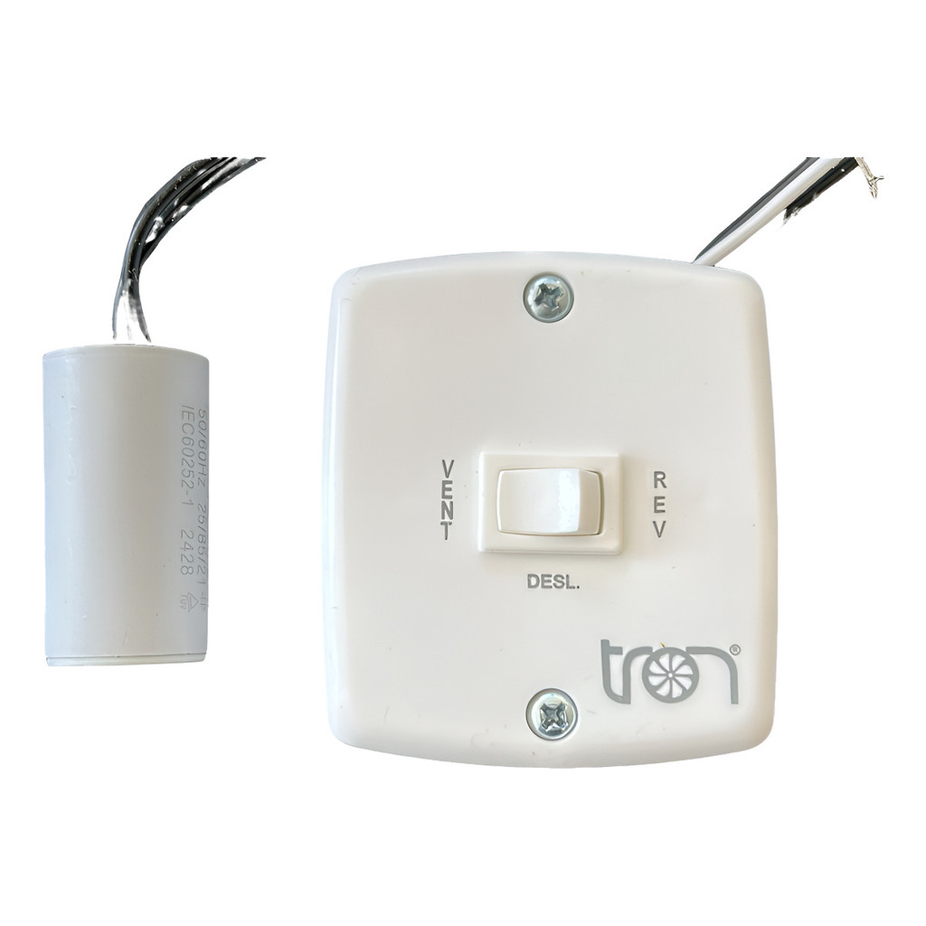 1 Dimer Chave Ligar + Capacitor Ventilador Teto Tron Eco 220