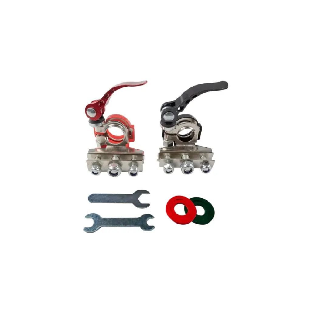 Kit Terminal De Bateria Engate Rapido 3 Vias Com Chave 9799