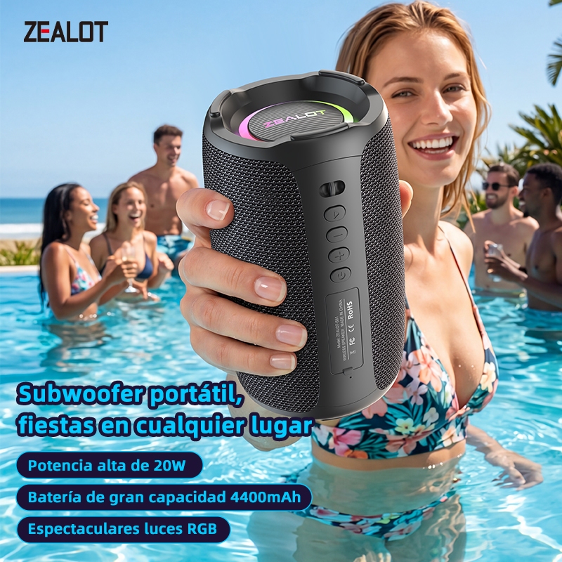 ZEALOT S61 Caixa Som Portátil Karaokê IPX4 PD45W QC18W Tipo-C Cartão TF Festa Infantil Shopee Brasil