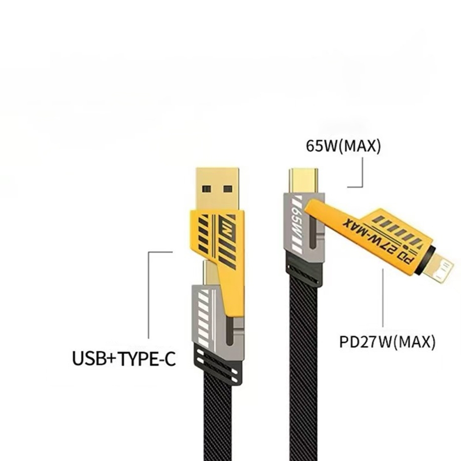 Um item essencial para jogadores mobile! Cabo de dados Elbow 27W/60W 5A 1M 2 para 2, super prático para carregar e jogar