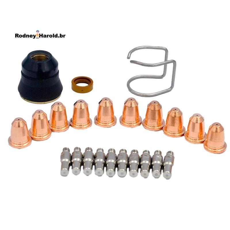 [Entrega Rápida R] 23pcs Cortador De Plasma S45 Tocha Trafimets Kit De Consumíveis PE0106 Escudo Copo Acessórios De Sold