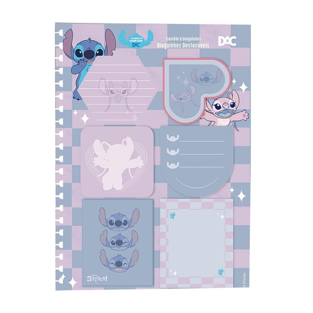 Blocos Anotações p/ Caderno Smart 6und Disney Stitch DAC
