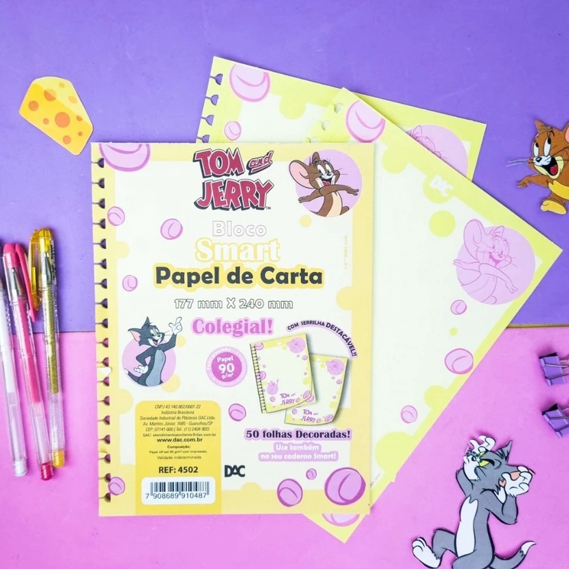 Bloco Smart Papel de Carta COLEGIAL Tom e Jerry - DAC