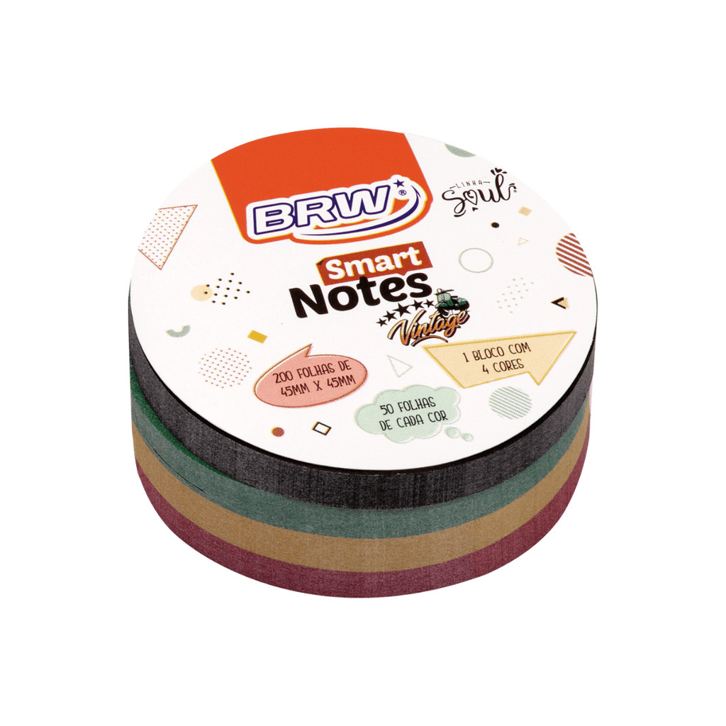 Bloco Redondo Smart Notes Vintage 45x45mm 200 Fls Soul - BRW