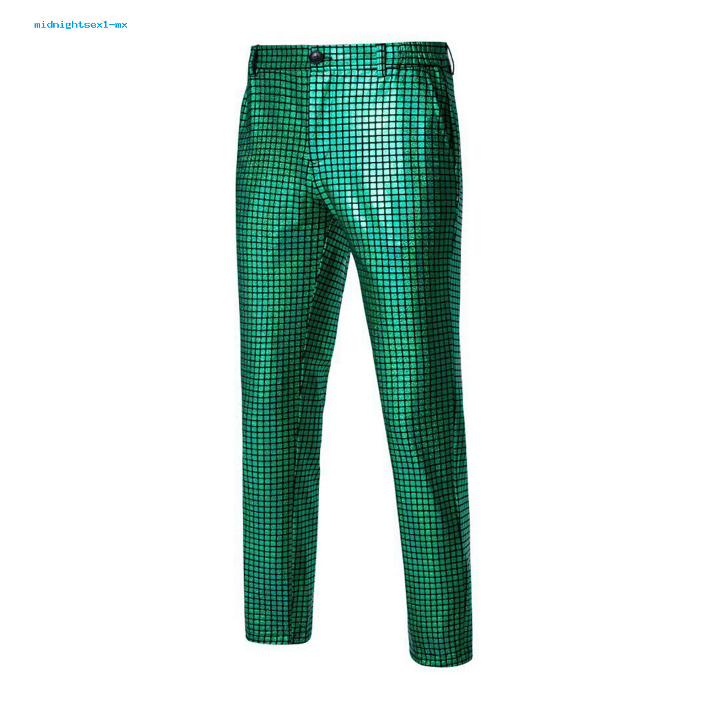 Men Party Pants Sparkly Men's Sequin Suit Shiny Straight Leg Disco Trousers Dance Nightclub Stage Performance Streetwear