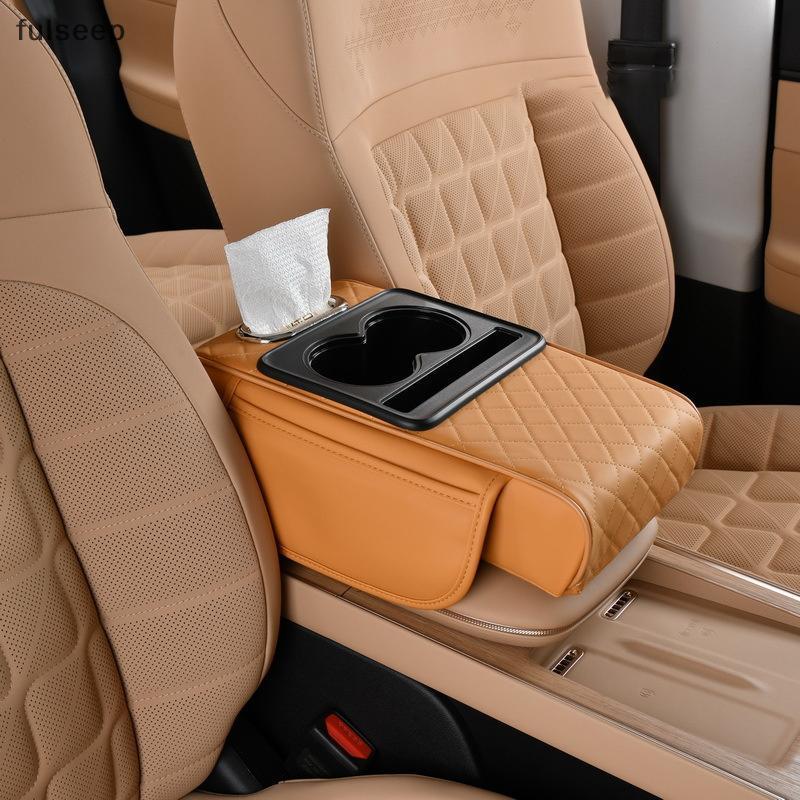 [fulseep] Caixa De Tecido Para Descanso De Braço De Carro Tru Vehicles Center Console Extensão Almofada De Apoio Soft Su