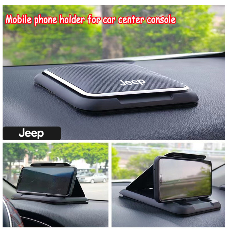 Jeep Car Center Console Suporte De Telefone De Fibra De Carbono GPS Para Central Adequado Renegade Compass Willys Wrangl
