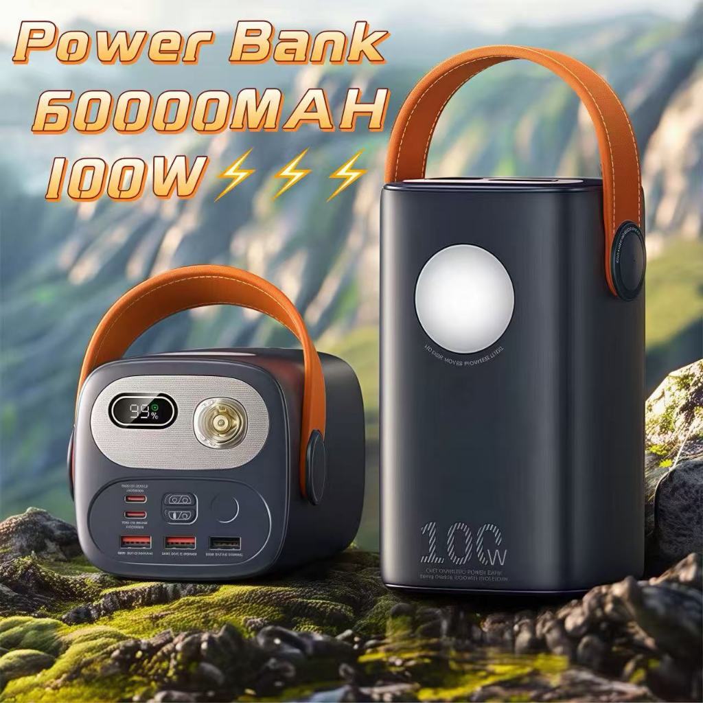 Carregador Portátil Power Bank 60000mAh PD100W Ultra Rápido Para Mini Starlink, Notebook, Celular