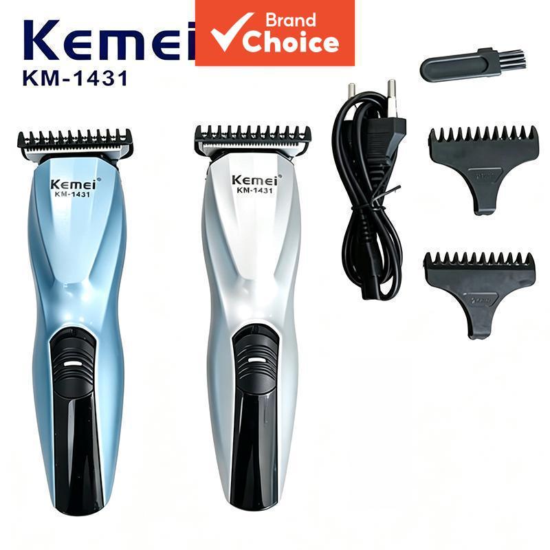 Kemei KM-1431 Plug UE, Máquina de Cortar Cabelo Profissional, Bateria de Longa Duração, Lâmina Antitravamento, Aparador