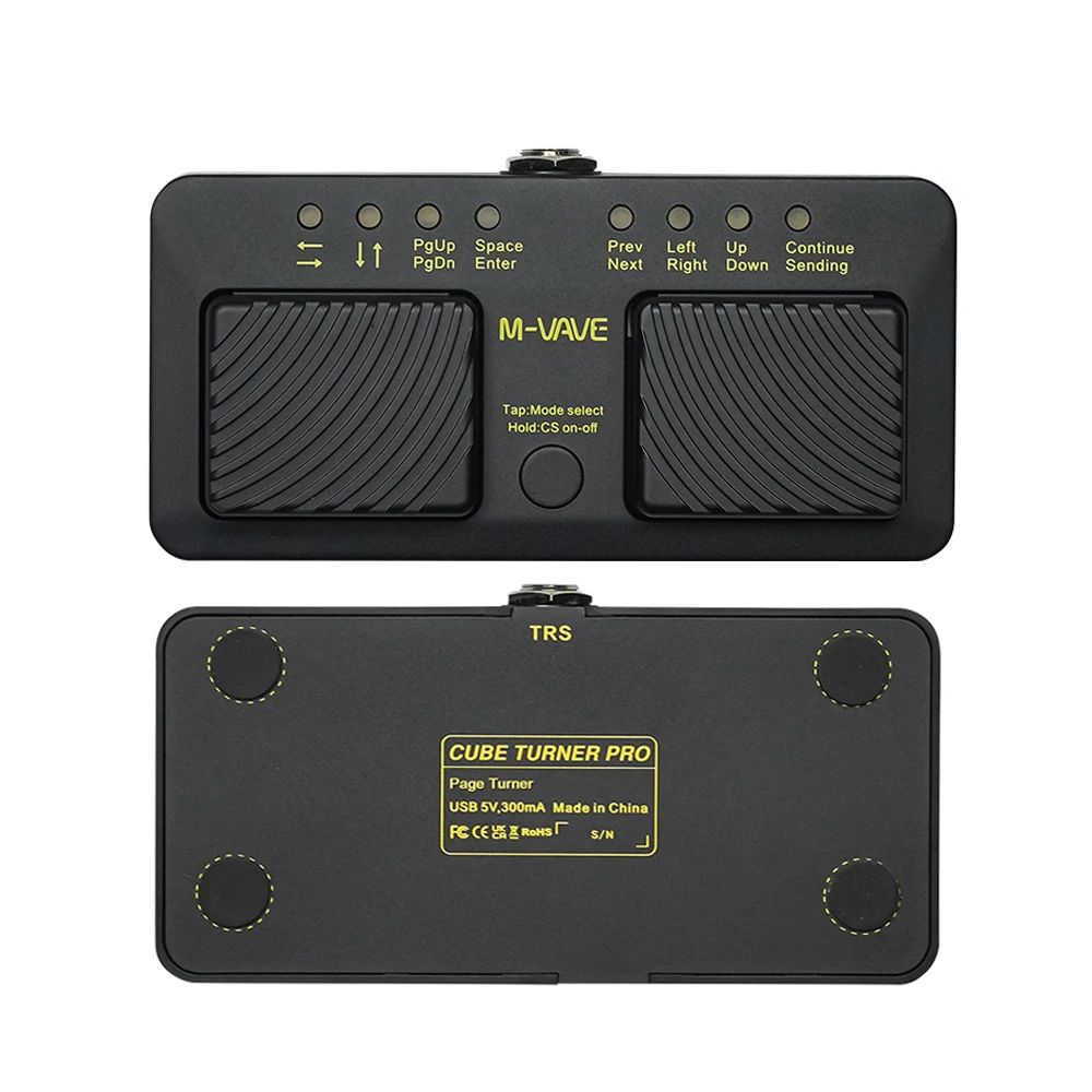 M-VAVE Cube Turner Pro Sem Fio Bt Page Pedal Silencioso Usb Recarregável Para Ipad Iphone Smartphone Controlador De Inst