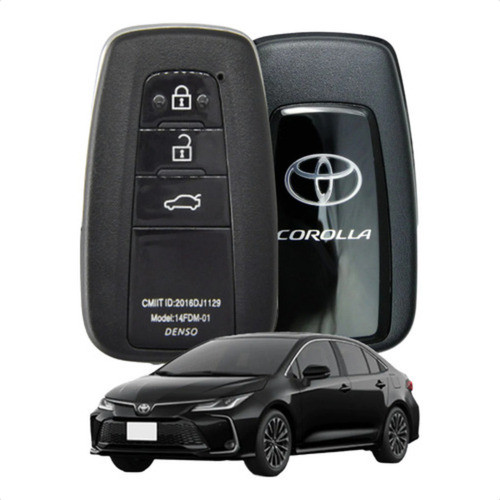 Chave Presença Corolla Altis Xei Xrs 2019-2024 Completa com Chip 4A frequência dupla 312/314 MHz