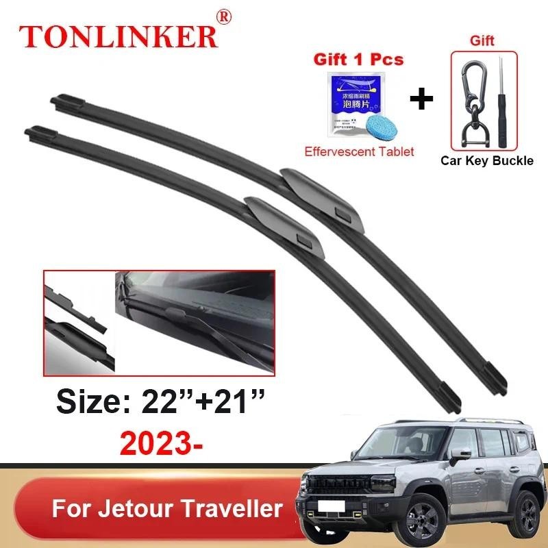 TONLINKER Lâminas De Limpador Para Jetour Traveler 2023 SUV 1.5T 2.0T Acessórios Carro Lâmina De-Brisa Dianteiro Escovas