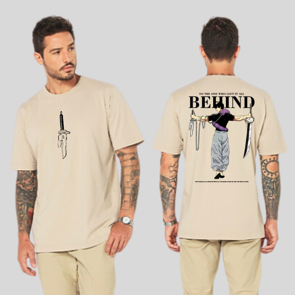 Camiseta Toji Fushiguro Behind anime Jujutsu Kaisen tecido Premium para treino unissex