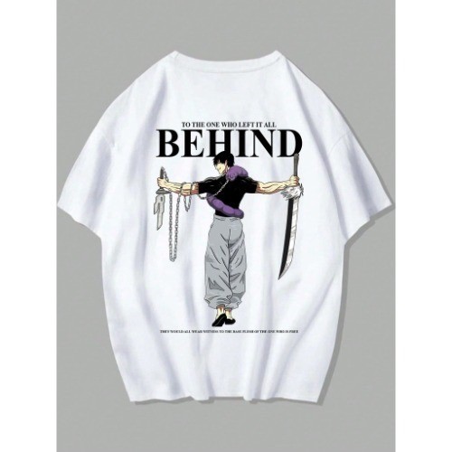 Camisa Camiseta Behind Anime Unissex 100% Algodão Streetwear