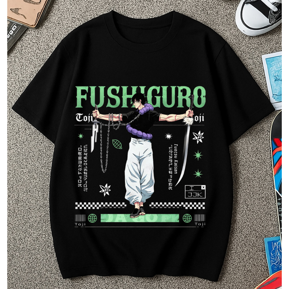 Camiseta Algodao Toji Fushiguro Inverted Spear Heaven Behind Jujutsu Kaisen Masculina Feminina