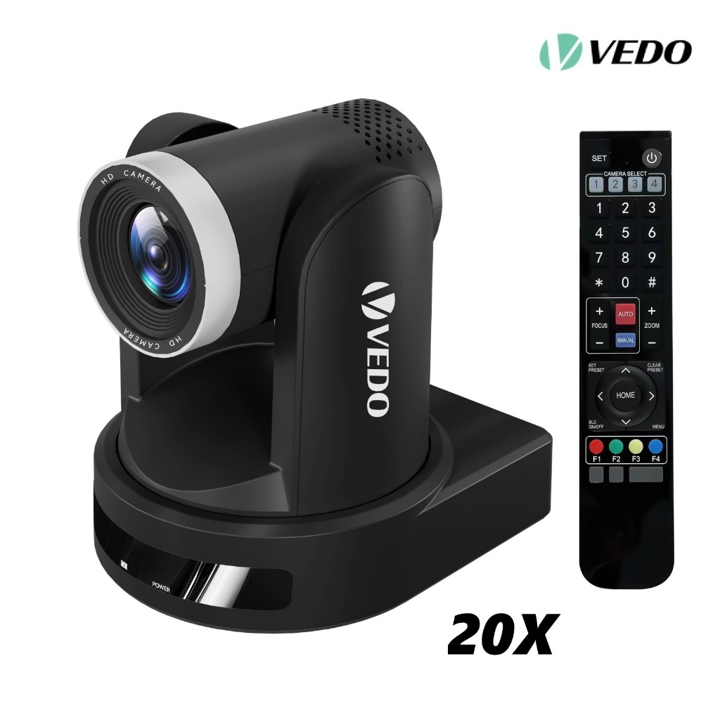 VEDO Câmera PTZ Zoom Óptico 20x 1080P@60fps Full HD Sensor Sony CMOS 1/2.8