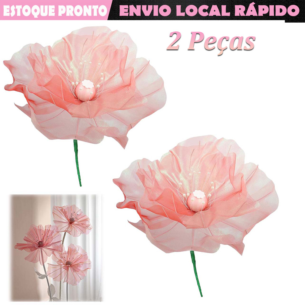2pçs Decoração de Flor artificial decoração de casamento com Flor para festa de casamento adereços Rosa 30cm