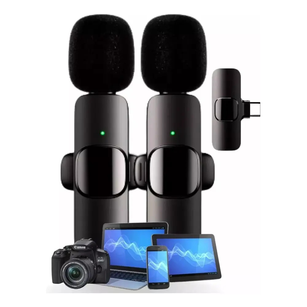 Microfones Lapela Sem Fio Android ou iPhone - K9