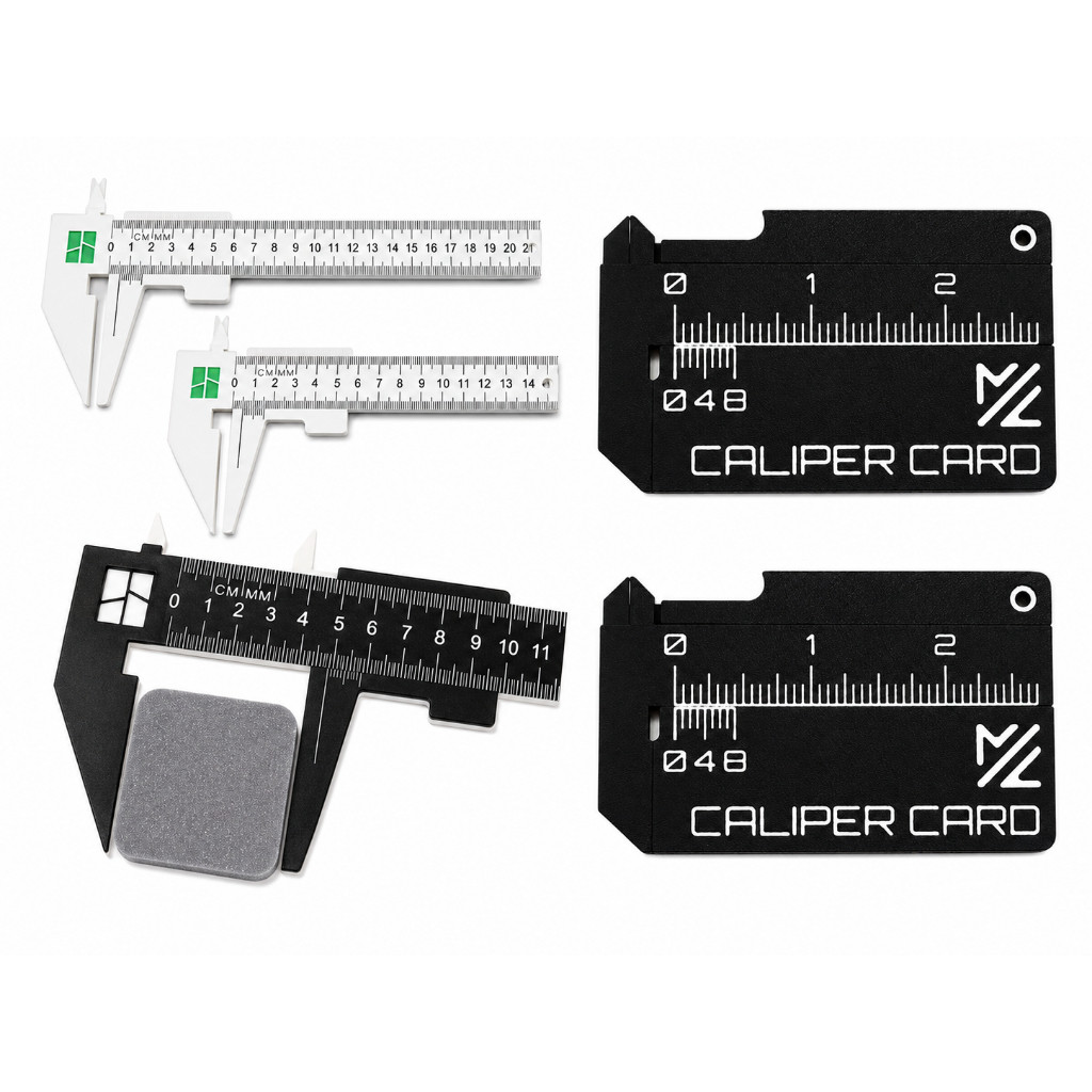 Paquímetro Plástico Manual 15cm e 21cm + Caliper Card Régua de Medição Multifuncional