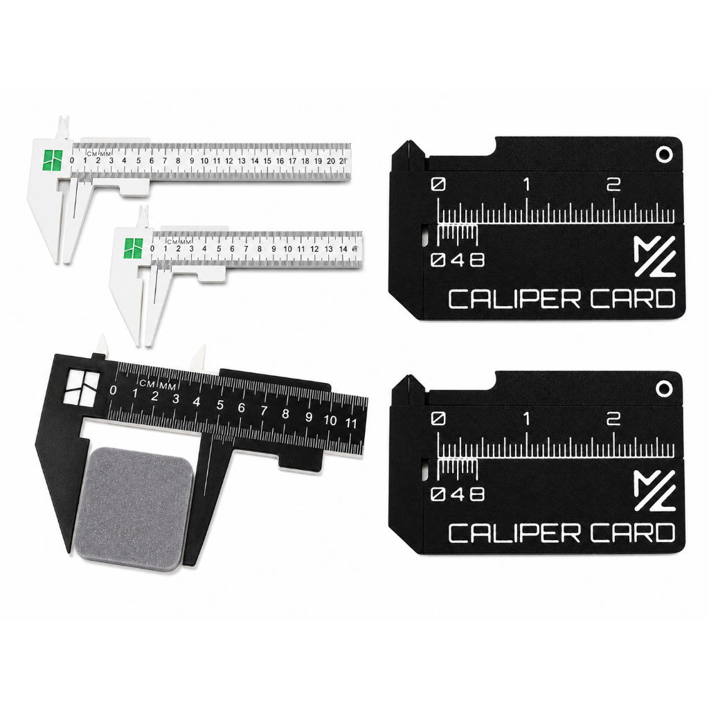 Paquímetro Plástico Manual 15cm e 21cm + Caliper Card Régua de Medição Multifuncional