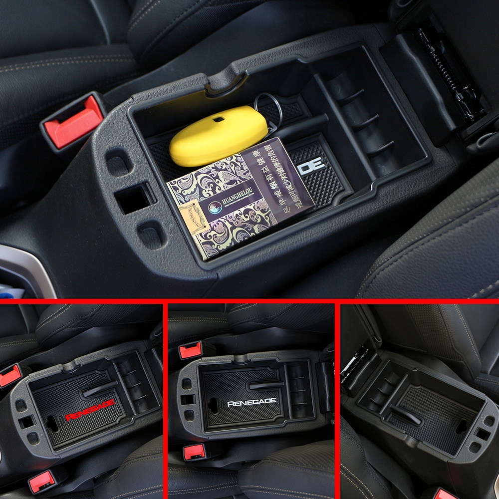 Para O Jeep Renegade 2015 - 2023 2024 2025 Center Armrest Caixa De Armazenamento De Luvas ABS Car Acessórios Interiores