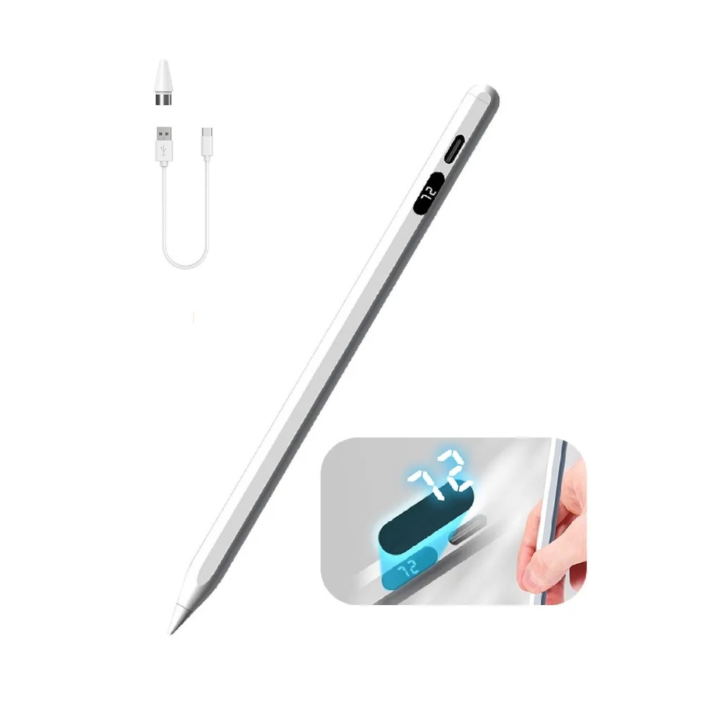 Caneta stylus universal com display de energia digital led para android ios