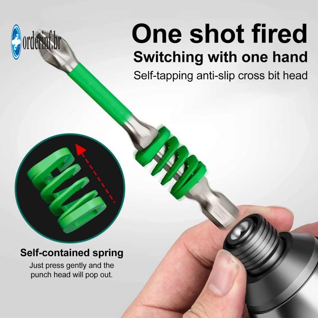 Moisture-proof Screwdriver Set High-hardness S2 Alloy Steel Drill Bit 3pcs Magnetic Hex with Spring Impact-resistant Ant