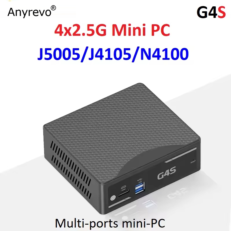 design De Ventilador Mini PC 2.5G Roteador Macio intel Celeron N4100 J5005 Quad Core 4 2500M LAN Com 2 DDR4 HDMI pfSense