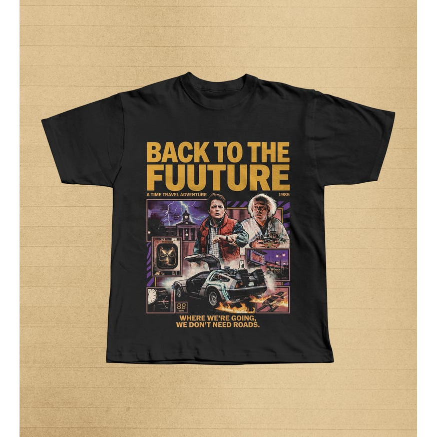 Camiseta Masculina Estampa Cinemática Back to the Future Moderna Confortável Atemporal Tema Retrô Casual