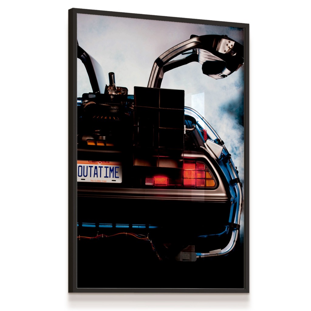 Quadro Decorativo De Volta Para Futuro Back to the Future Delorean 53x73 Sala Quarto